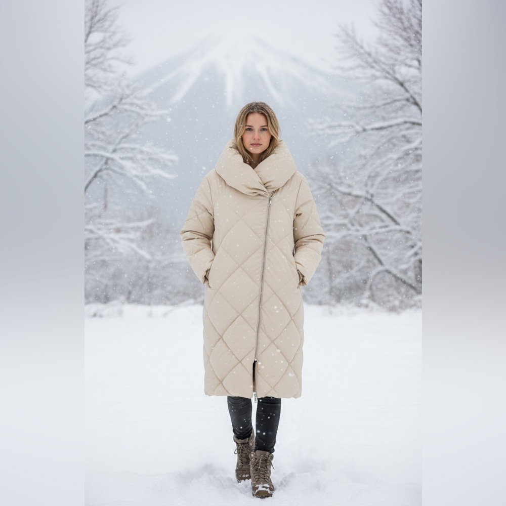 Karen Millen Beige Puffer Coat - Picture 3 of 12